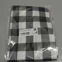 Smiry Rectangle Picnic Table Cloth, Elastic Waterproof Fitted Vinyl Tablecloths, Flannel Backed Buffalo Plaid Table Covers for Dining, Camping, Outdoor (Black and White, 30" x 72")