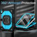 Auizotl Case for iPad (A16)11th /10th Generation 11/10.9 Inch 2025/2022 with Screen Protector Rotating Stand Shoulder Strap Pencil Holder,Military Grade Shockproof iPad Case 10th Generation,Black Blue