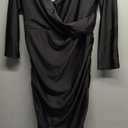 Ekaliy Women's Sexy Black Off The Shoulder Midi Dress Long Sleeve Ruched Bodycon Dresses, L/XL