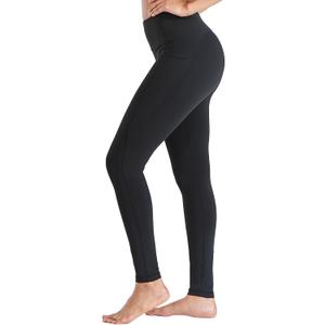 ALLZERO Women's Leggings with Pockets Tummy Control Workout 26" High Waisted Brushed Lined Warm Yoga Pants Fall Winter (Black, M)