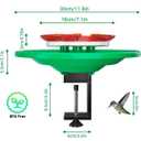 Hummingbird Feeders Outdoors Bird Feeder - Big Ant Moat Perch with 8 Bee Guard Feeding Ports, Adjustable C-Clamp Stand, 13 oz for Outside Garden Yard (Green and red)