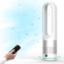 KIAMI Bladeless Cooling Fan, 22 inch Tower Fan, 80 Oscillating Pedestal Fan with Remote Control, 8 Speeds, 8H Timer, LED Display with Auto Off, Portable Quiet Cooling Fan for Bedroom, Home, Office