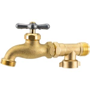 RecPro 90 Degree Water Faucet - Provides Extra Outside Water Source by Connecting to Your RV's Fresh Water Inlet. Brass Construction