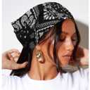AWAYTR Elastic Hair Scarf Headband 3 PCS Head Scarves with Hair Clips Kerchief Headband for Women (Cashew(Black/Navy/White))