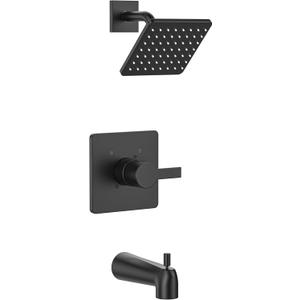 Replacement for Delta 13/14 Series Shower Trim Kit, Compatible with Delta R10000 Valve Tub Shower Faucet Set, Black Shower Head and Handle Set, Matte Black (Cartridge and Valve Not Included)