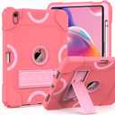 Grifobes for iPad A16 11th Generation 2025 / 10th Gen Case 2022, for 11 Inch / 10.9 Inch iPad Case with Pencil Holder Heavy Duty Rugged Protective Cover with Kickstand Rose Pink
