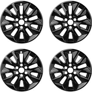 Wheel Skins Compatible with Chey Silverado 1500; Tahoe; Suburban 2019-2024; 20 inch Premium Wheel Covers; Set of 4 Packs (Black)