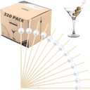 2 x Cocktail Toothpicks for Appetizers - (Pack of 320) 4.75 Inch Decorative Toothpicks for Appetizers, Cocktail Picks for Drinks  Fancy Toothpicks for Appetizers (White)