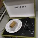 Victrola Journey Bluetooth Portable Suitcase Record Player  with Built-in Speakers, 3 Speed Vinyl Record Player, RCA Out, Headphone Jack (Green Olive)