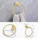 Lairuier Bathroom Hardware Set, 4-Piece Towel Holder Set Include Toilet Paper Holder,Towel Ring and 2 Towel Hooks Stainless Steel Wall Mounted Bathroom Hardware Accessories Set (Brushed Gold)