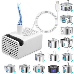 Cat Water Fountain Pump,Pet Water Fountain Pumps Replacement JY-830 Submersible Motor, Fountains Pump for Stainless Steel Cats DispensersUltra Quiet Dog Drinking Fountain Pump