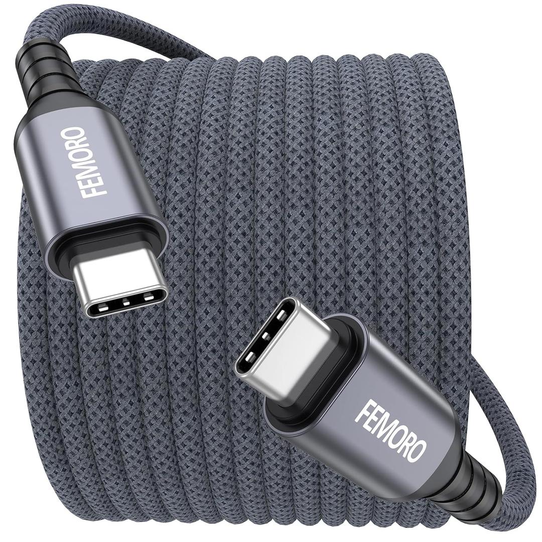 20 ft USB C Cable 5Gbps Data Transfer 60W Fast Charging USB 3.1 Type C Extra Long Cord, 20-Foot Braided for Game Controller iPhone 17/16/15 Galaxy S25/S24/S23/S22 Android Phone iPad Pro/Air Laptop