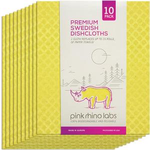 Swedish Dishcloths  Eco-Friendly Reusable Kitchen Towels  10 Pack Cleaning Cloths for Dishes, Counters & Surfaces  Super Absorbent, Compostable, Zero-Waste Alternative (Yellow) Swedish Dishcloths  Eco-Friendly Reusable Kitchen Towels  10 Pack Cleaning Cloths for Dishes, Counters & Surfaces  Super Absorbent, Compostable, Zero-Waste Alternative (Yellow)