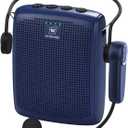 WinBridge Voice Amplifier with Bluetooth Headset Mic, Portable PA System | 15W Portable Speaker with Microphone for Teachers, Auto-Pair, 12–15H Battery, Lightweight,USB/BT Playback, Mute WB002 Blue