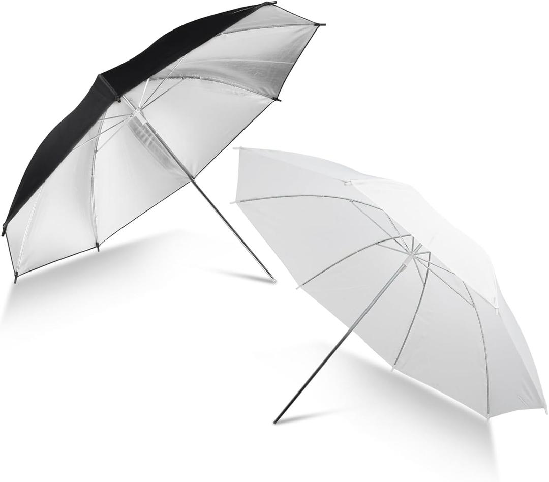 43" Translucent White Soft Umbrella & Silver Reflector Diffuser Umbrella for Studio/Outdoor Photo and Video Lighting Accessories