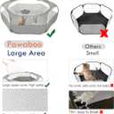 Pawaboo Small Animals Playpen, Waterproof Small Pet Cage Tent with Zippered Cover, Portable Outdoor Yard Fence with 3 Metal Rod for Chick/Kitten/Puppy/Guinea Pig/Rabbits/Hamster/Chinchillas,Light Gray
