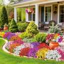 Der Rose 24 Bundles Artificial Flowers for Outdoor UV Resistant Faux Plants Spring Flowers for Outdoor Planters Wedding Home Garden Patio Porch Decor (8 Colors)