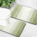 OLANLY Bathroom Rug Set 2 Piece, Soft Absorbent Microfiber Bath Mats and U-Shaped Contour Toilet Rug, Non-Slip, Machine Wash Dry, Plush Shaggy Bath Mats for Bathroom (24"x16"+24"x20", Mustard Yellow)
