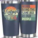 NewEleven 40th Birthday Gift For Men Women - 1986 40th Birthday Decorations For Him, Her - Turning 40-40 Year Old Gifts For Man, Woman, Mom, Dad, Wife, Husband - 20 Oz Tumbler (Vintage 1986 Navy)