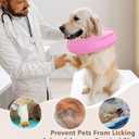 Inflatable Dog Cone Collar, Cone for Dogs to Stop Licking, Donut Collar After Surgery, Soft Dog Cone Alternative, Cones Collar for Small Medium Large Dogs (Pink, M (Neck 9"-13")) (Pink, M)