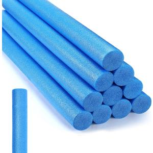 Kathfly 12 Pcs Floating Pool Noodles Foam Tube 1.5 x 35 Inches Floating Foam Tube Round Solid Noodle for Adults Swimming Craft Project (Blue)