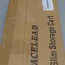 SPACELEAD Slim Storage Cart 4 Tier,Bathroom Organizer Rolling Utility,Mobile Shelving Unit Slide Out for Office, Kitchen, Laundry Room & Narrow Places,Black