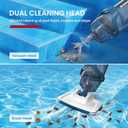 ENHULK Pro Cordless Pool Vacuum - 18.5 GPM Powerful Suction, 70min Runtime & 13.4" Wide Head, XL Capacity Handheld Rechargeable Pool Cleaner for Inground/Above Ground Pools with Telescopic Pole, PC18