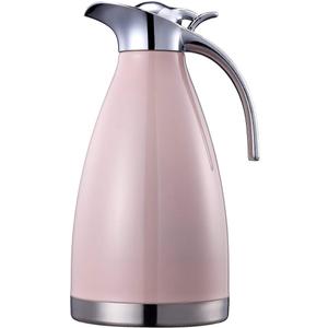 Bonnoces 68 Oz Stainless Steel Thermal Carafe - Double Walled Vacuum Insulated Thermos/Carafe with Lid - Coffee/Tea Carafe Heat & Cold Retention - 2 Liter Pink
