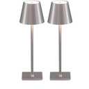 Pack Cordless Table Lamp,Portable LED Desk Lamp, 4000mAh Battery Operated, 3 Color Stepless Dimming Up, for Restaurant/Bedroom/Bars/Outdoor Party/Camping/Coffee Shop Night Light(Brushed Nickel)