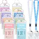 8 Pack Cruise Luggage Tags & 2 Pack Cruise Ship Lanyards with Waterproof ID Holder Luggage Tags Holders with Seal and Steel Loops for Cruise Essentials