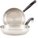 Farberware Classic Stainless Steel Frying Pan Set / Fry Pan Set / Stainless Steel Skillet Set - 8.25 Inch and 10 Inch, Silver