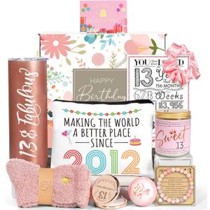 13th Birthday Gifts for Girls, Happy 13th Birthday Gift Ideas, 10 Pieces Unique 13th Birthday Gifts for Daughter, Niece, Granddaughter, 13th Birthday Gifts for Her, Official Teenager Birthday Gifts (Rose-gold)