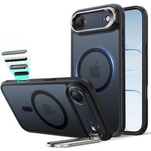 ESR for iPhone Air Case with Stash Stand, Camera Control Cover Compatible with MagSafe, Military-Grade Drop Protection Magnetic Phone Case for iPhone Air, Scratch-Resistant Back Cover,Frosted Black