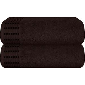 Cotton 2 Pack Oversized Bath Towel Set 28x55 inches, Large Bath Towels, Ultra Absorbant Compact Quickdry & Lightweight Towel, Ideal for Gym Travel Camp Pool - Chocolate Brown