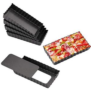 Gutsdoor Mini Tart Pan Square 4 Inch with Removable Bottom Quiche Pan Nonstick Round Quiche Pie Pan Set of 6
