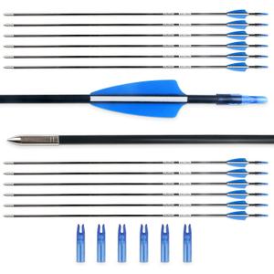 31“ Archery Arrows Training Practice Target Arrows for Kids Youth or Beginners Streamlined Points Durable Shaft on Recurve Bows Youth Bow and Longbows(Pack of 12)
