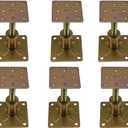 Adjustable 4 1/3" - 7" House Floor Jacks Mini Screw Post Pole for Leveling, Galvanized, 6 Pack