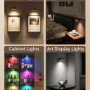 EZVALO Picture Lights for Wall, 2000mAh Rechargeable Battery Magnetic Poster Lights with 3 Color Temps & 12 RGB, Remote Dimmable Timer Painting Light, Wall Decor Light for Art Display, Frame (3 Pack)