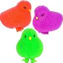 The Dreidel Company Chicken Puffer Rubber Duck Toy Duckies for Kids, Stress Reliever Toy for Kids, Bath Ducky, Birthdays, Baby Showers, Easter Day Activity, 3.25" Inches (12-Pack)