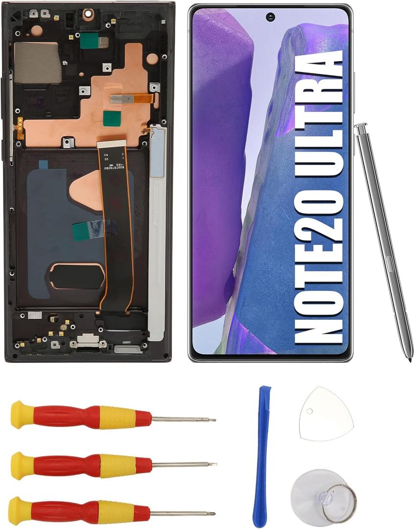 Organic Screen Replacement for Note20 Ultra, Note20 , Digitizer Assembly with Frame Repair Tools for Note20 Ultra
