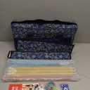 Jongyance American Mahjong Set with Blue Carrying Bag, 166 White Tiles, 4 All-in-One Rack/Pushers, Mahjong Tiles Set (Ma Jong, Mah-Jongg, Majiang), 5.1 X 21.2 X 10.6 Inches