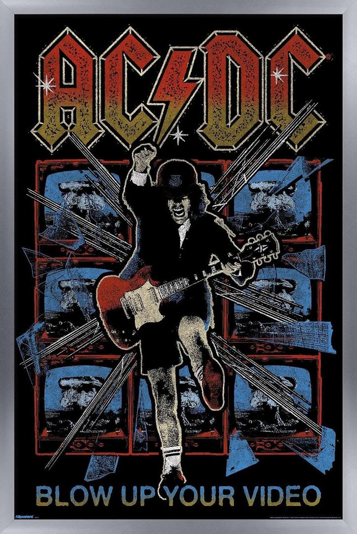 Trends International AC/DC - Blow Up Your Video Wall Poster, 34L x 22.4W, Silver Framed Version