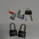 Puroma 2 Pack Keyed Padlock with 3 Keys Alike, 1.8 Inch Locker Lock 40mm Heavy-Duty Locks for Gate Fence Hasp Cabinet Toolbox School Gym Locker (Black)