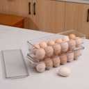 Sooyee 2 Pack Egg Holder for Refrigerator, Plastic Egg Storage Container, Fridge Egg Organizer, Clear Refrigerator Organizer Bins with Lids, Stackable Tray Holds 12 Eggs