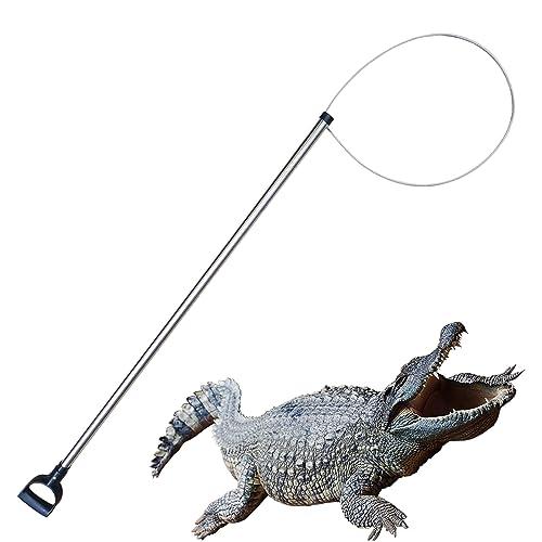 RUYARXNM 54'' Alligator Catcher Pole Extra Heavy Duty Capture Noose Stainless Steel Catching and Releasing Trap for Bulldogs Goats Wolves and Other Wildlife,2023 New Launch