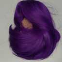 NOTICEME 14 Inch Purple Bob Wig with Bangs, Short Straight Synthetic Heat Resistant Wigs for Women with Adjustable Straps & Wig Cap for Party Cosplay Daily Use