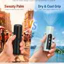 Mini Clip On Handheld Cooling Fan, 17000RPM 5 Speed Small Belt Fan with Ice Cooling Plate, Long Battery & LED Display, Portable Pocket Waist Fan for Travel Camping Hiking, Gifts for Men Women(Blue)