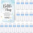 TrelaCo Bottle Chug Baby Shower Game 20 Pcs Baby Bottles Shower Favor with 1 Elephant Theme Sign for Gender Reveal Party Supplies Gifts(Blue)