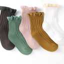 Witwot 6 Pairs Baby Girl Ruffle Crew Socks Toddler Girls Dress Sock Soft Cotton Size 6M - 7Y