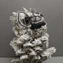 Brizled Snow Flocked Smart Christmas Tree, 22.8in Mini Christmas Tree with 100 LED RGB Lights, App/Voice Control 159+ Scenes Tabletop Xmas Tree USB C Small Tree Work with PD Power for Fireplace Desk (2FT, White)